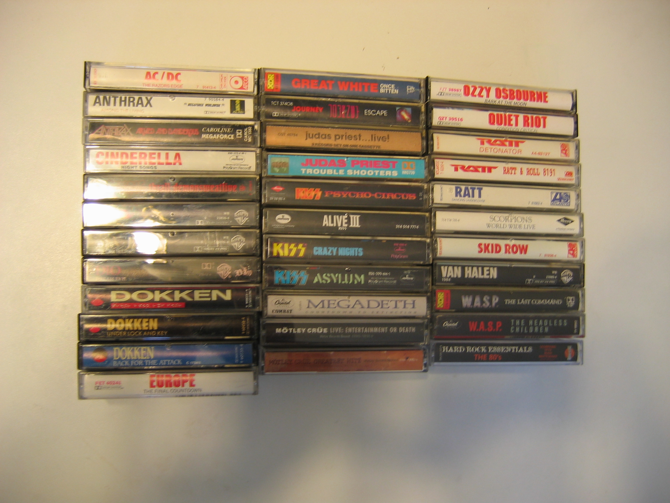  Metal Hard Rock Cassettes Dio Dokken Priest Kiss Motley Ratt